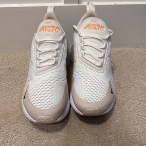 Nike Air Max 270 Women Shoes - White with tan / gold